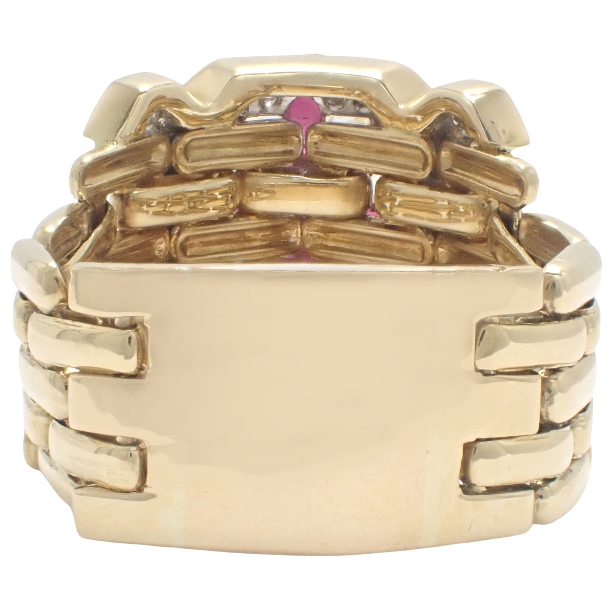Ruby Flower Ring R1.33/D0.41 Yellow Gold K18YG Size 22 (US 10) 15.1g