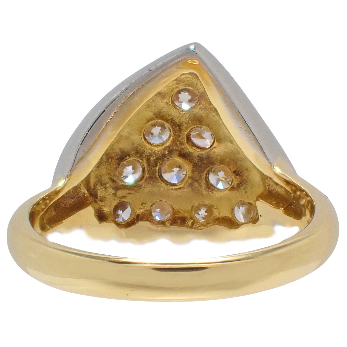 Triangle Diamond Ring D1.16 K18YG Pt850 7.0g