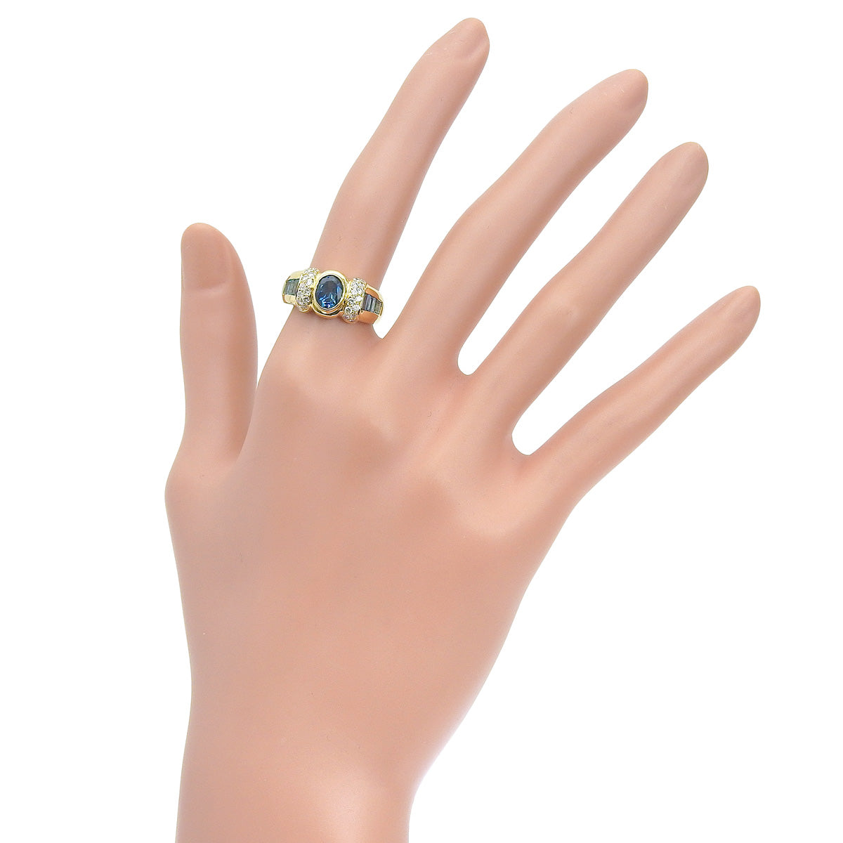 Blue Topaz Ring, BT0.94,0.64/D0.35, Yellow Gold 18KYG, 6.8g
