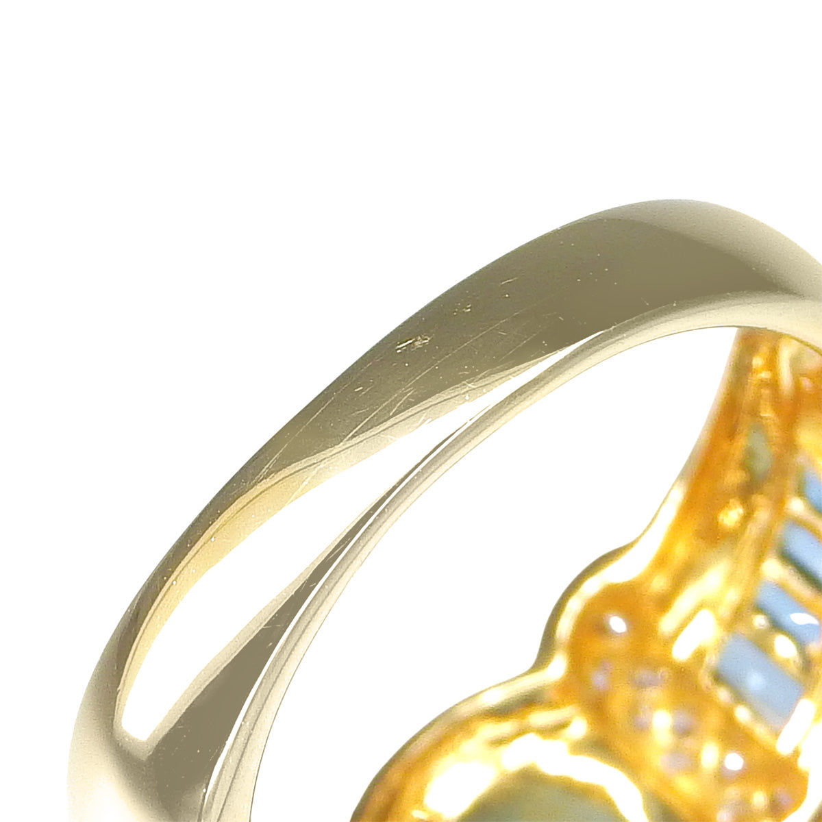 ブルートパーズ リング BT0.94,0.64/D0.35 イエローゴールド K18YG 6.8g