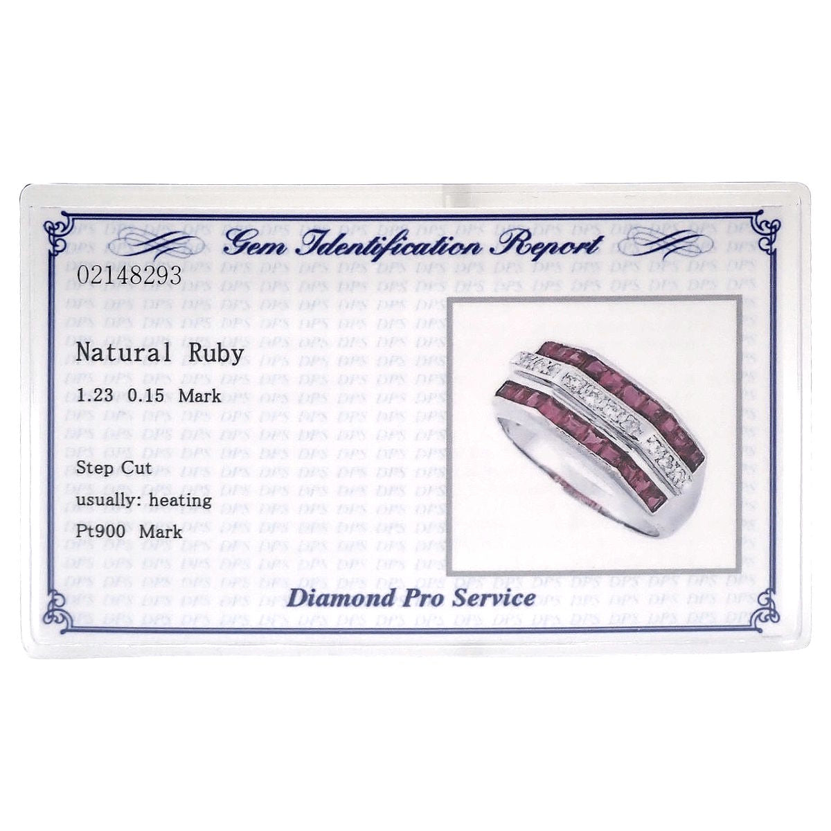 ルビー ダイヤモンドリング R1.23/D0.15 プラチナ Pt900 14.5(54.5)号 8.8g