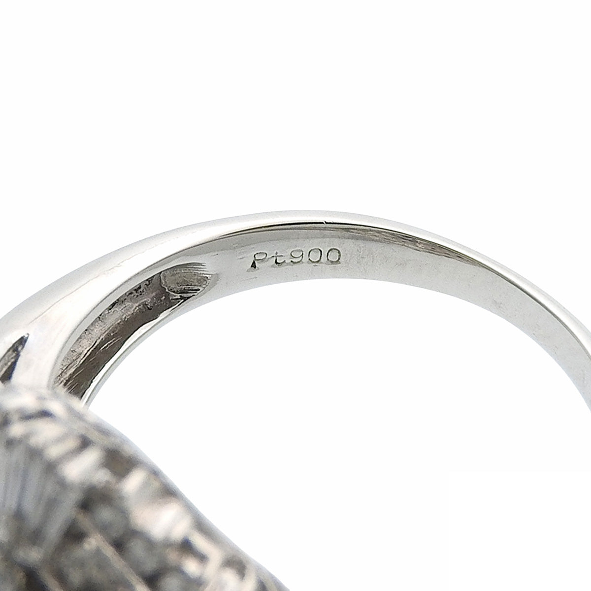 Large motif sapphire and diamond ring, size S2.83/D0.74, Pt900, size 12 (52), 11.4g