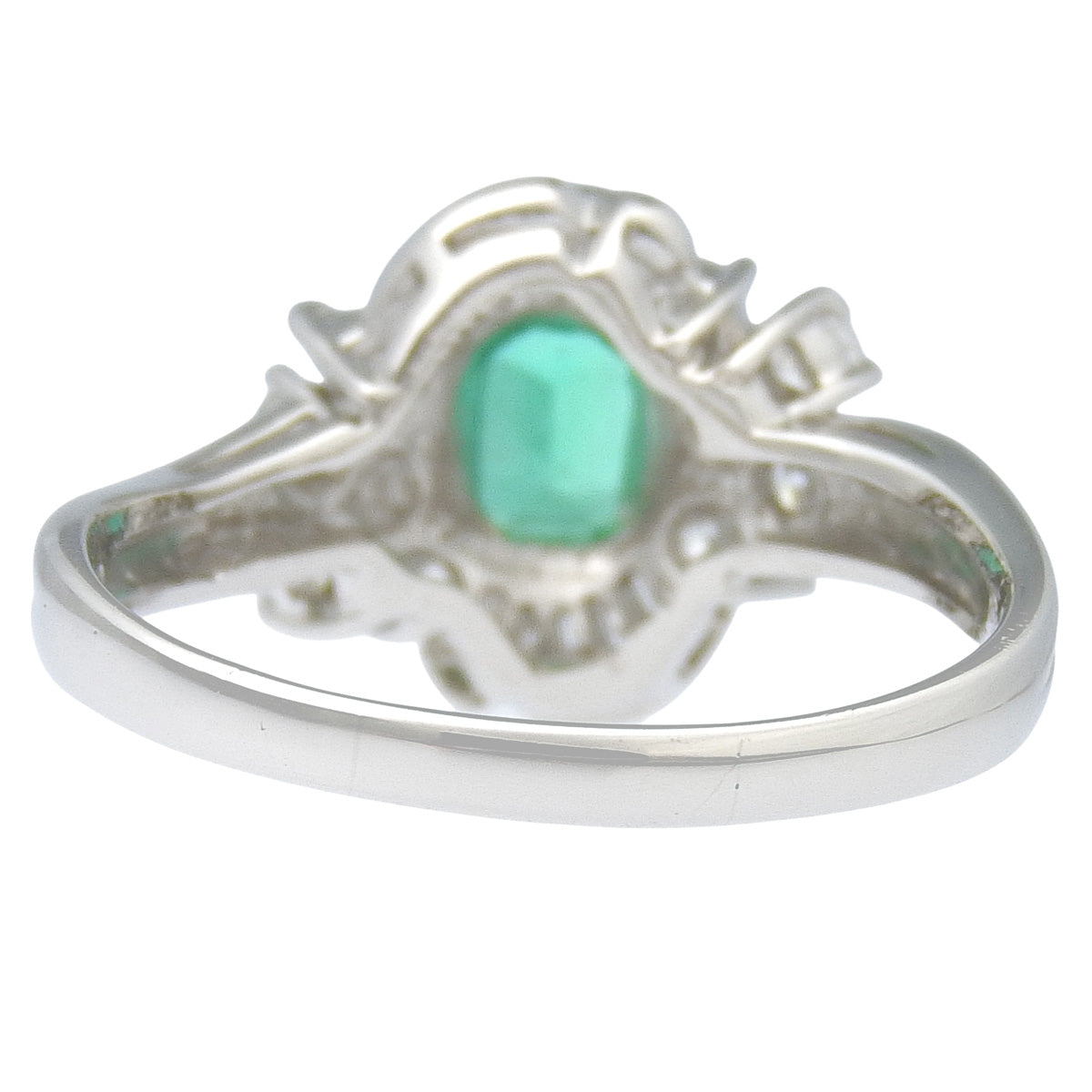 Emerald ring, E0.53/D0.76, platinum Pt850, 6.3g