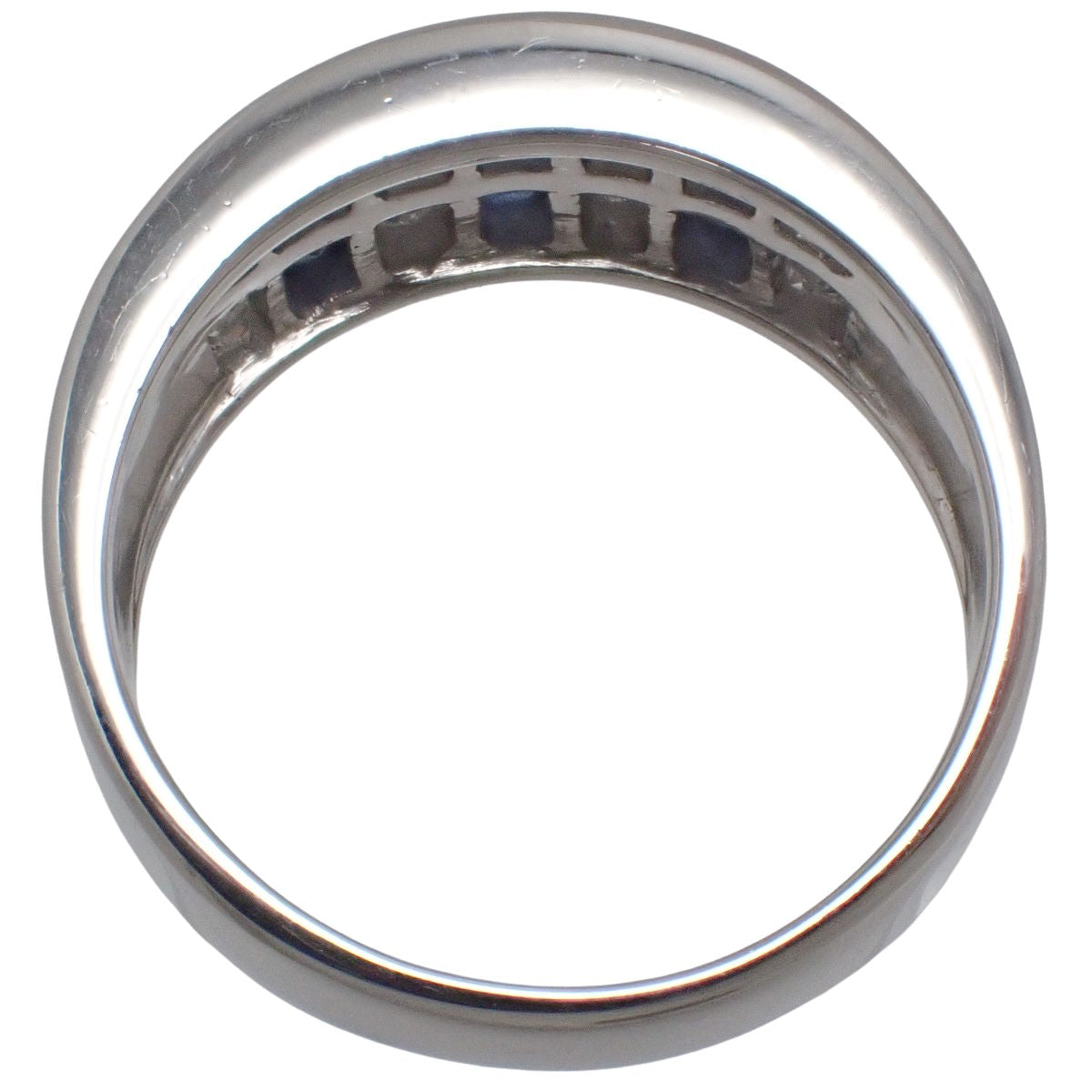 Sapphire and diamond ring, size S0.87/D0.92, platinum Pt900, 10.0g