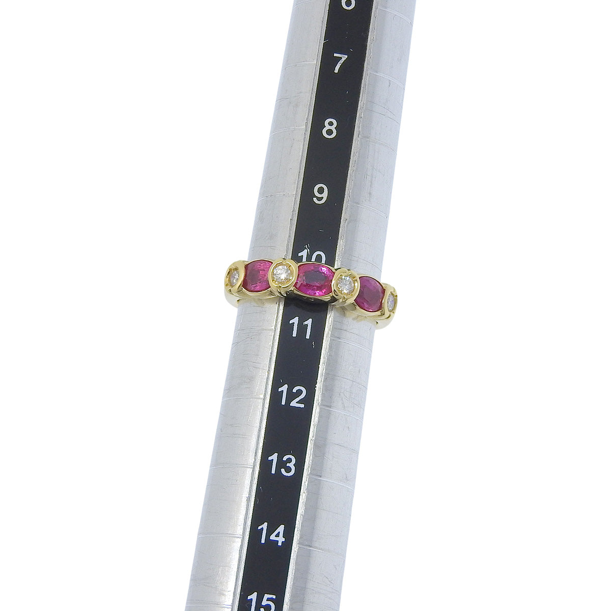 ルビー ダイヤモンド リング R1.16/D0.15 イエローゴールド K18YG 4.3g