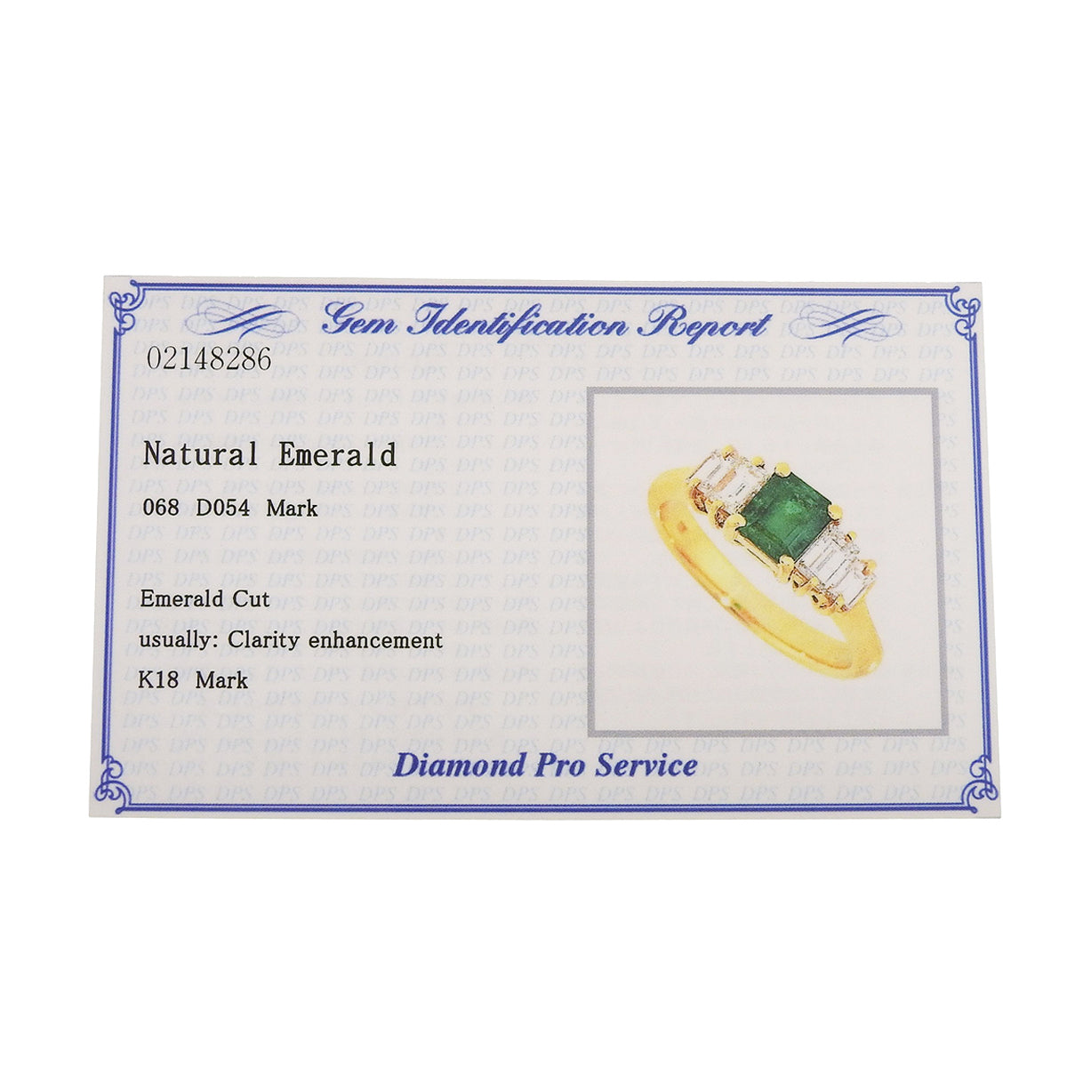 Emerald and diamond ring, E0.68/D0.54, 18K yellow gold, 3.9g