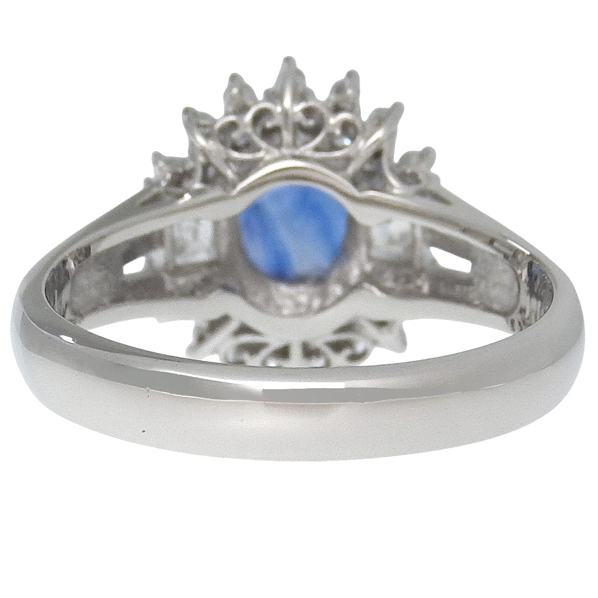 Sapphire and diamond ring, S1.078/D0.37, platinum Pt900, 5.5g