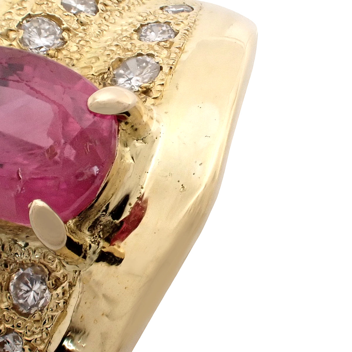 ピンクサファイア ダイヤモンド リング PS1.85/D0.23 イエローゴールド K18YG 10.7g