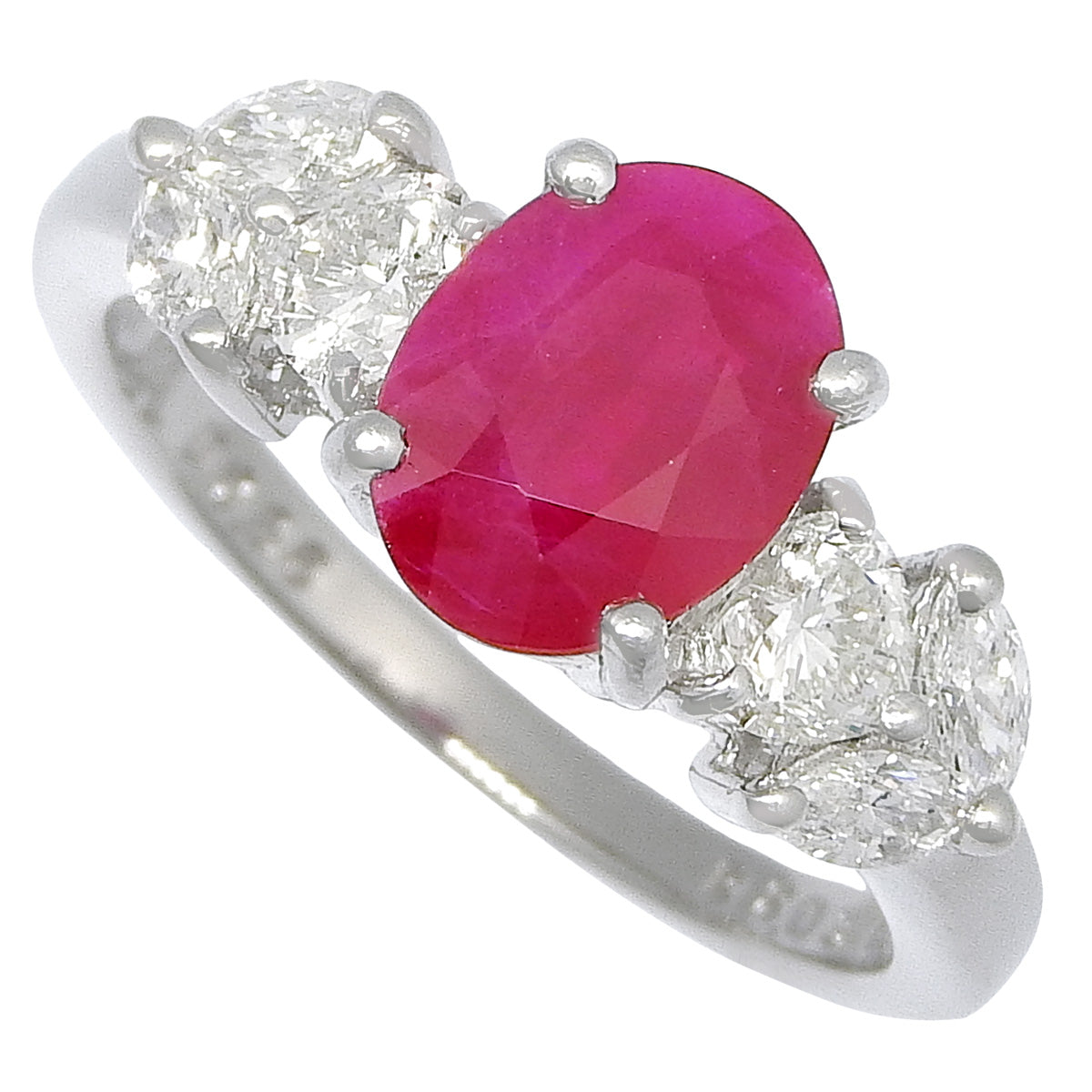 Ruby ring R2.03,0.414/D0.25 Platinum Pt900 5.6g