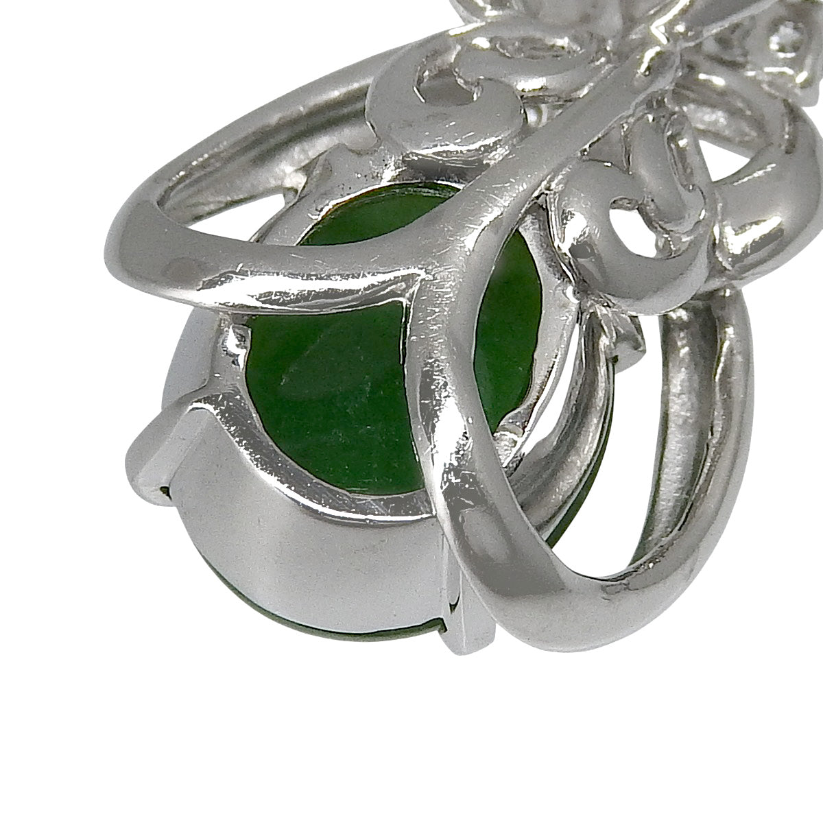 Jadeite and diamond necklace, H4.48/D0.20, platinum, Pt900, Pt850, 11.8g