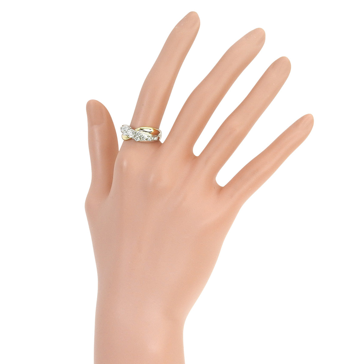 Diamond Combination Ring D0.80 Platinum Pt900 Yellow Gold K18YG 6.4g