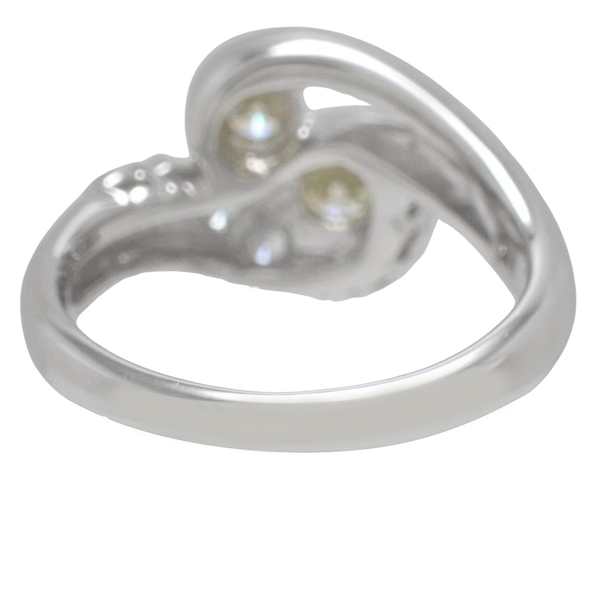Crossover Arm Yellow Diamond Ring D0.53,0.47 Pt900 12(US) 8.5g