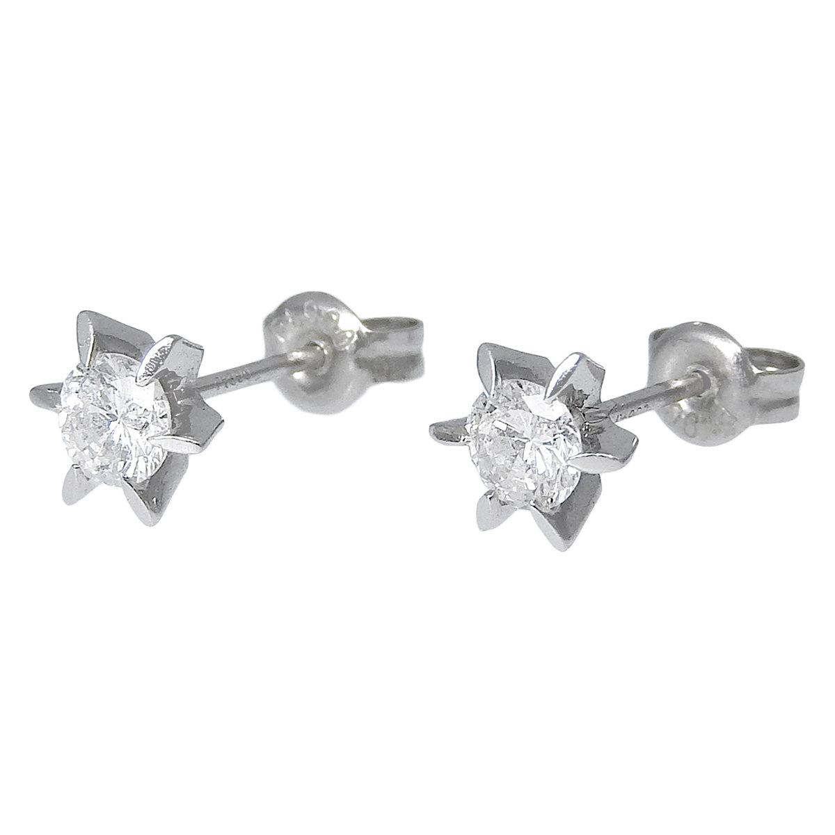 Diamond earrings D0.21/0.21 Platinum Pt900 1.1g