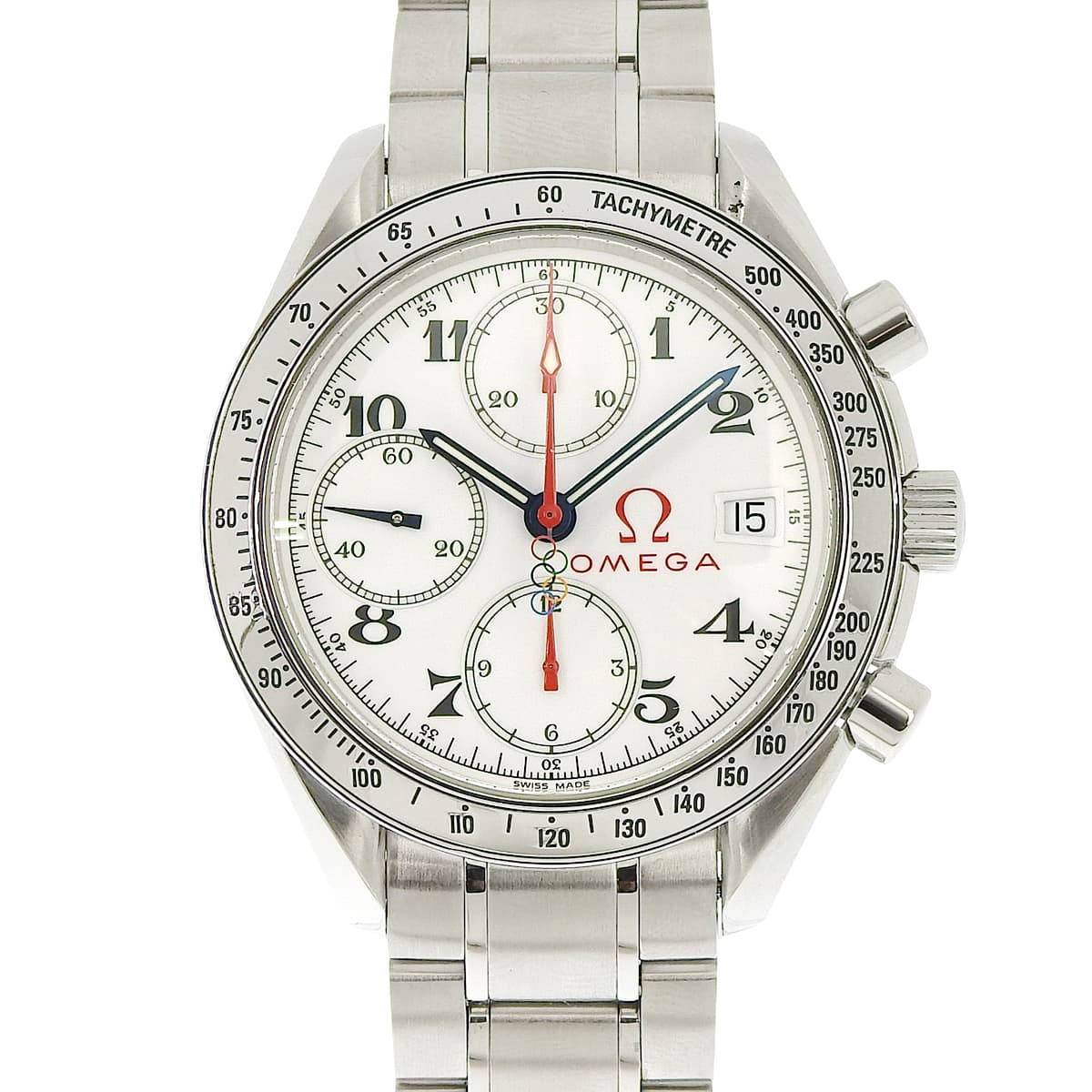 Speedmaster Date 3515.20 SS White Automatic Men's