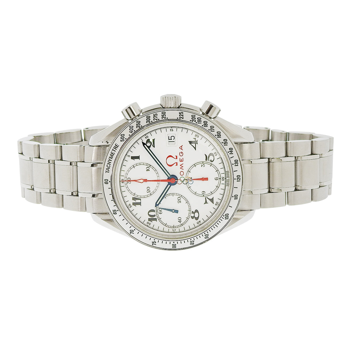 Speedmaster Date 3515.20 SS White Automatic Men's