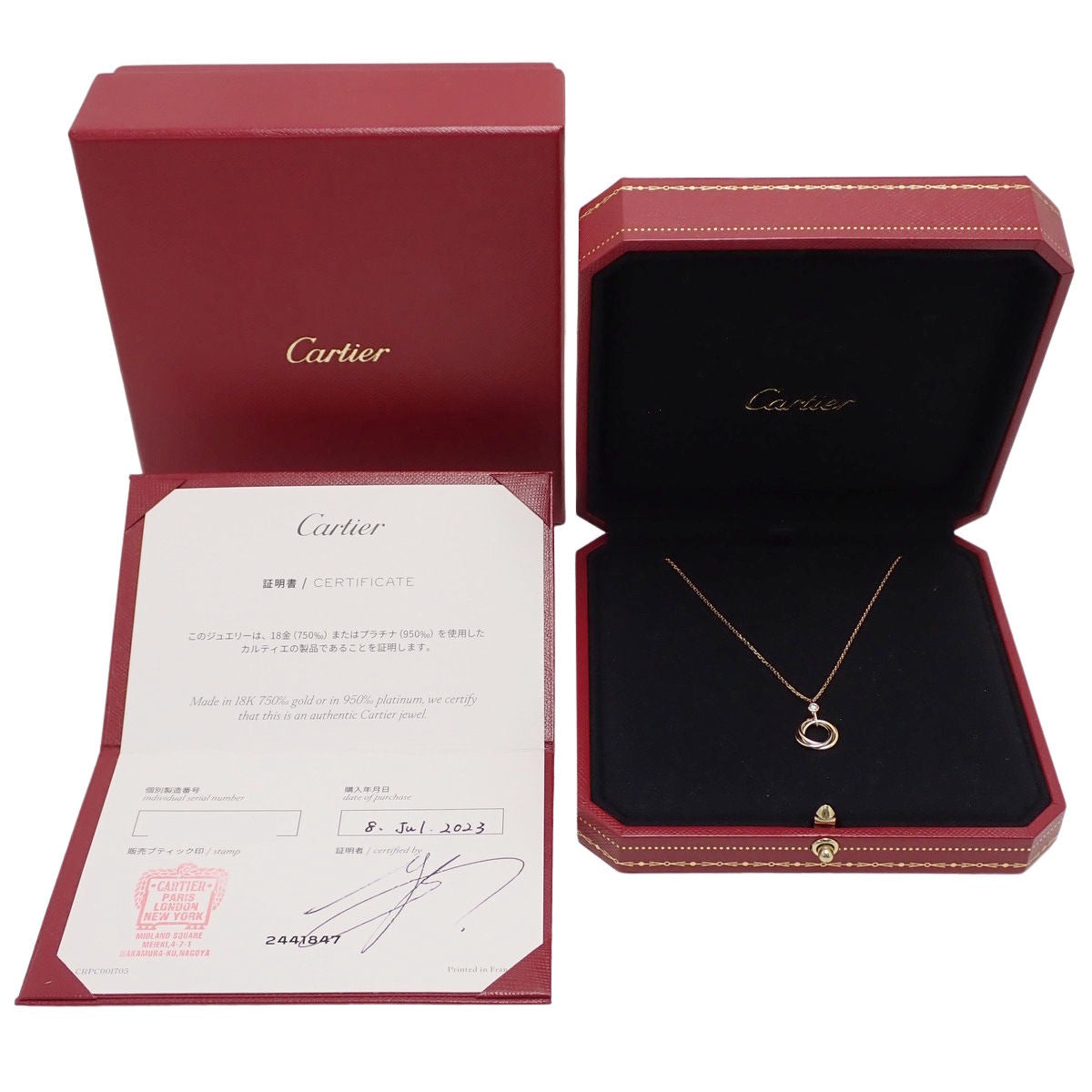 Trinity Necklace Diamond K18YG K18PG K18WG