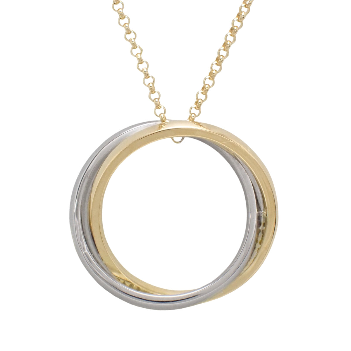 Diamond Necklace D0.17 Yellow Gold K18YG White Gold K18WG 7.4g