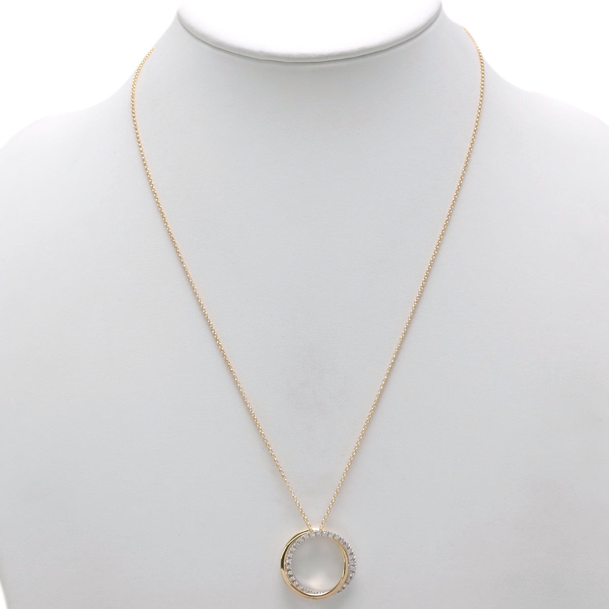 Diamond Necklace D0.17 Yellow Gold K18YG White Gold K18WG 7.4g