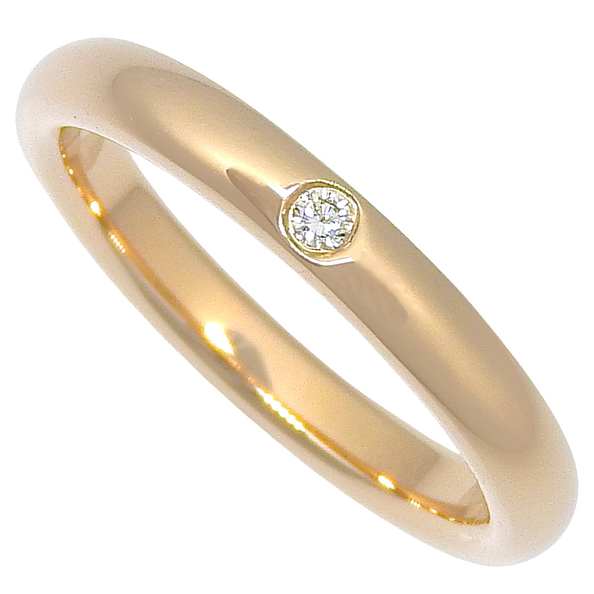 Diamond band ring in pink gold, 18KPG, 3.6g