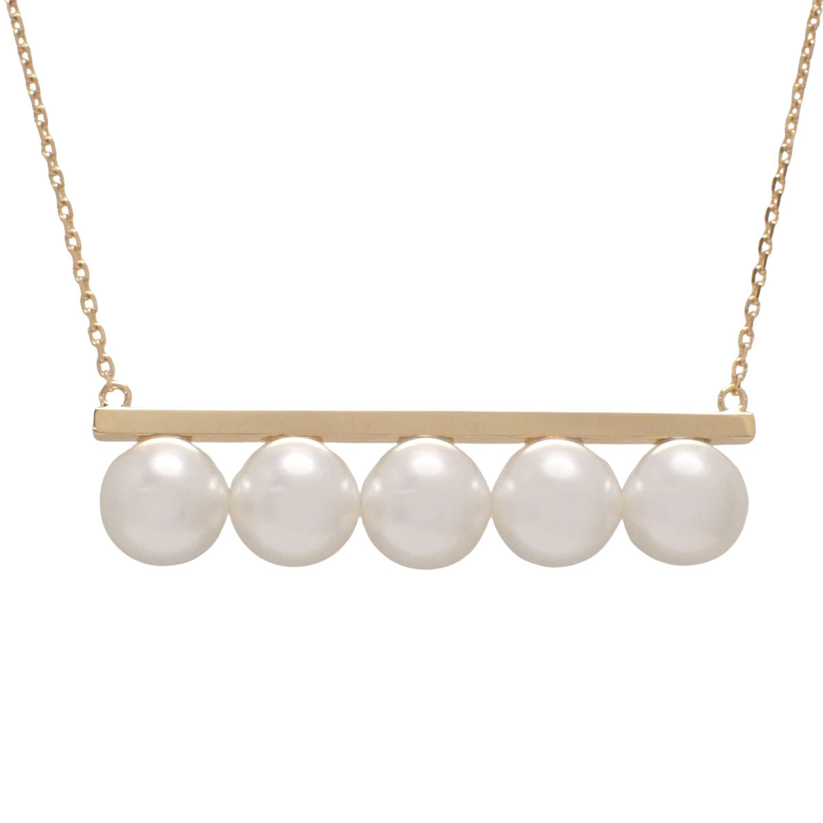 Balance Signature Necklace with Akoya Pearl and 18K Yellow Gold