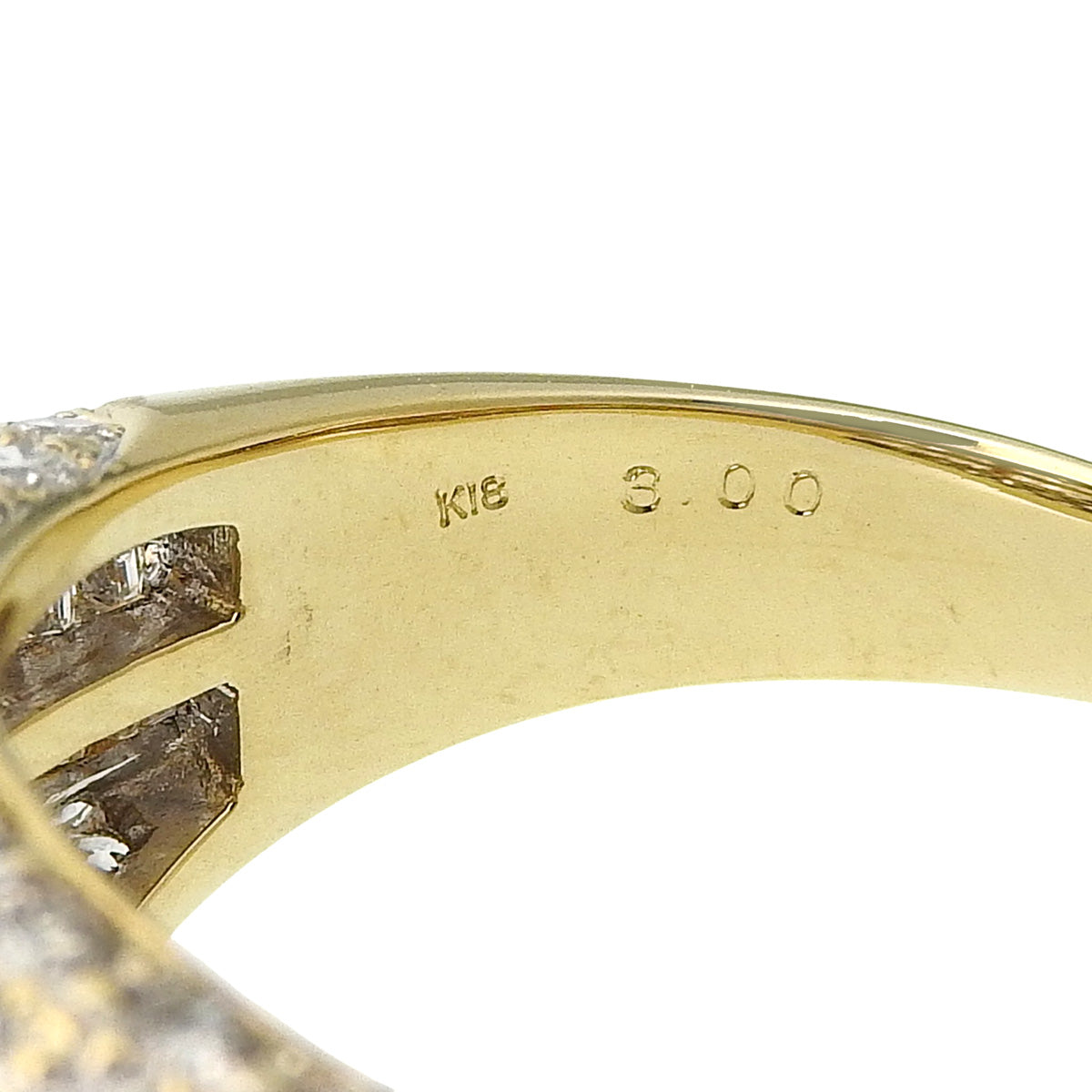 ダイヤモンド フラワーリング D3.00 イエローゴールド K18YG 18(58)号 8.8g