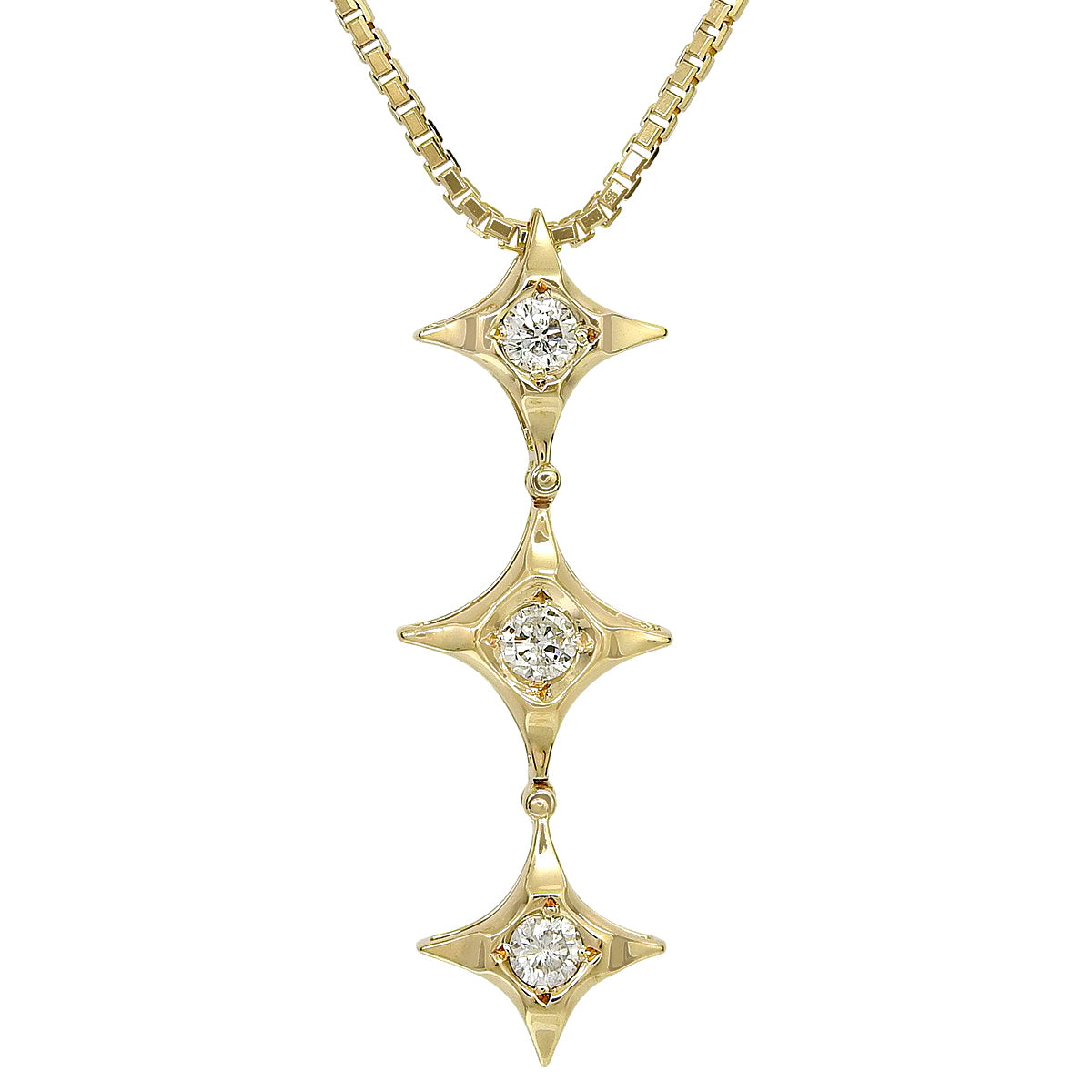 Diamond necklace D0.325 Yellow gold K18YG 6.5g