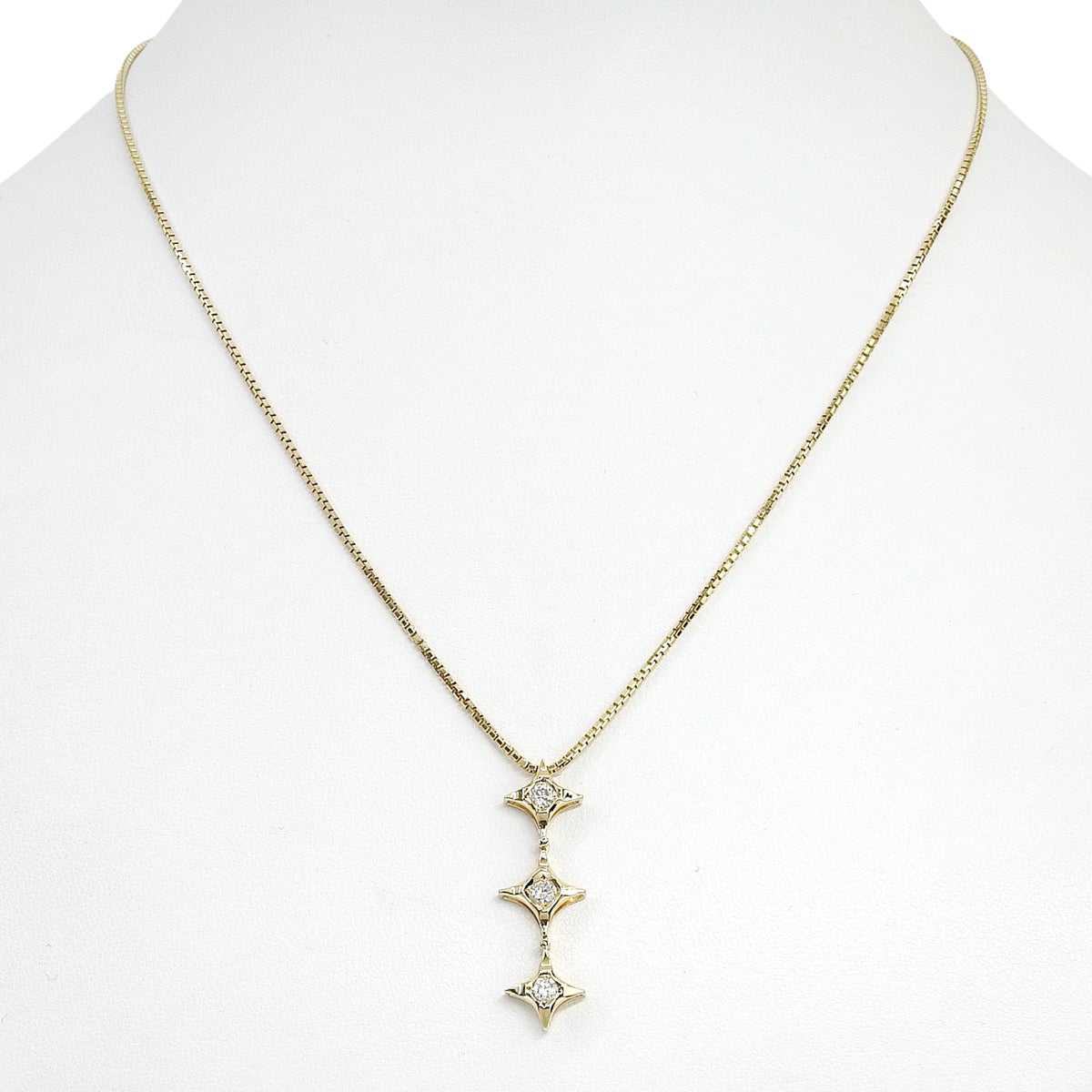 Diamond necklace D0.325 Yellow gold K18YG 6.5g