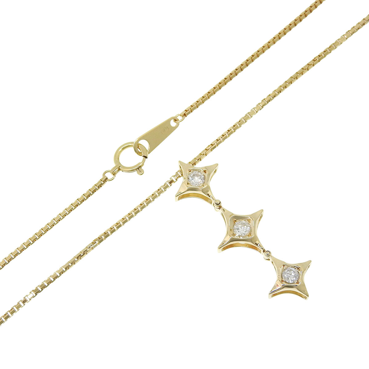 Diamond necklace D0.325 Yellow gold K18YG 6.5g