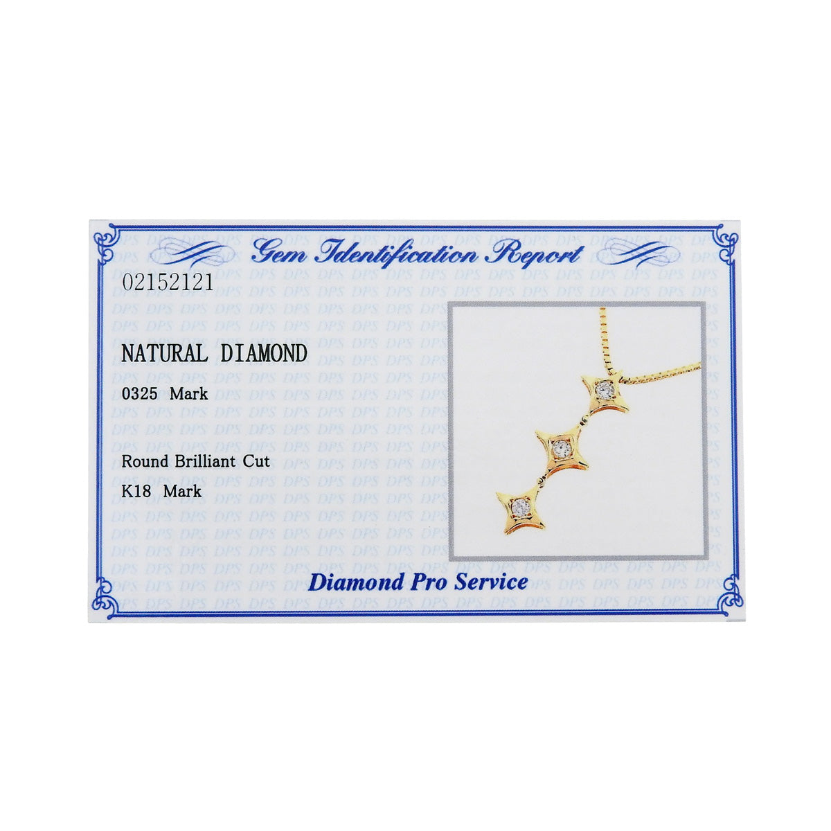 Diamond necklace D0.325 Yellow gold K18YG 6.5g