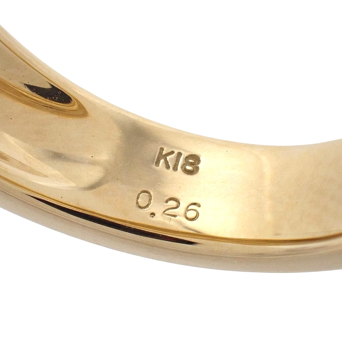 Diamond Ring D0.26 Yellow Gold K18YG Size 12 (EU 52) 7.7g