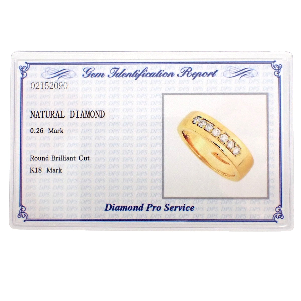 Diamond Ring D0.26 Yellow Gold K18YG Size 12 (EU 52) 7.7g