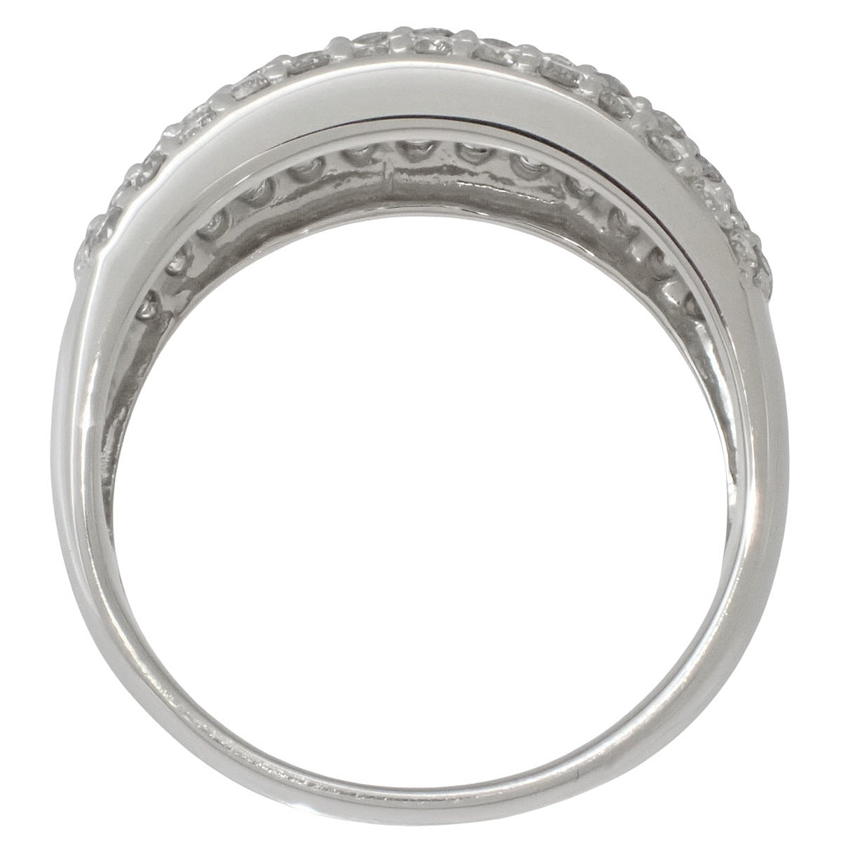 Mitsukoshi Half Pavé Diamond Ring D1.00 Platinum Pt900 Size 15 (US 7.25) 7.2g