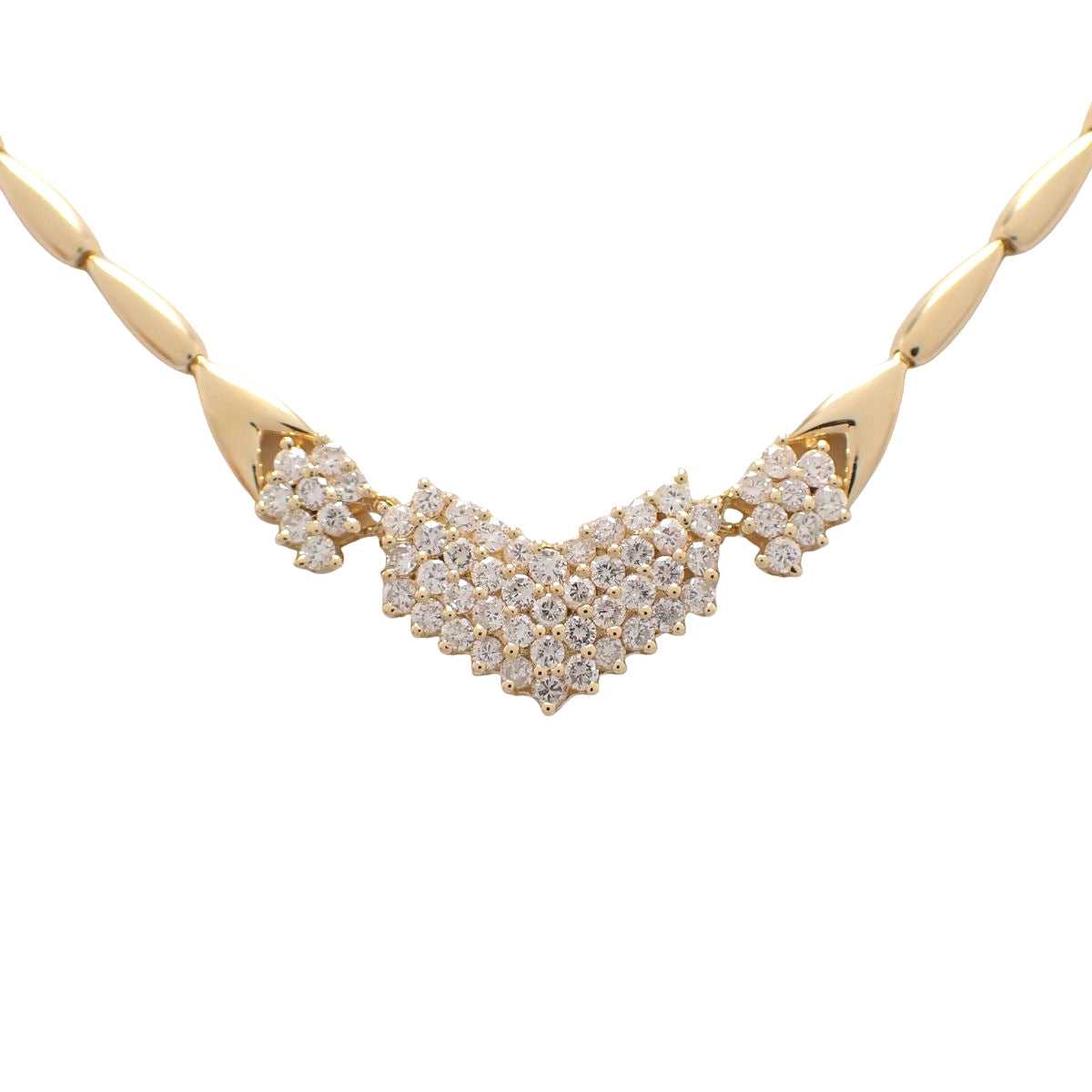 Diamond necklace D1.13 in 18K yellow gold