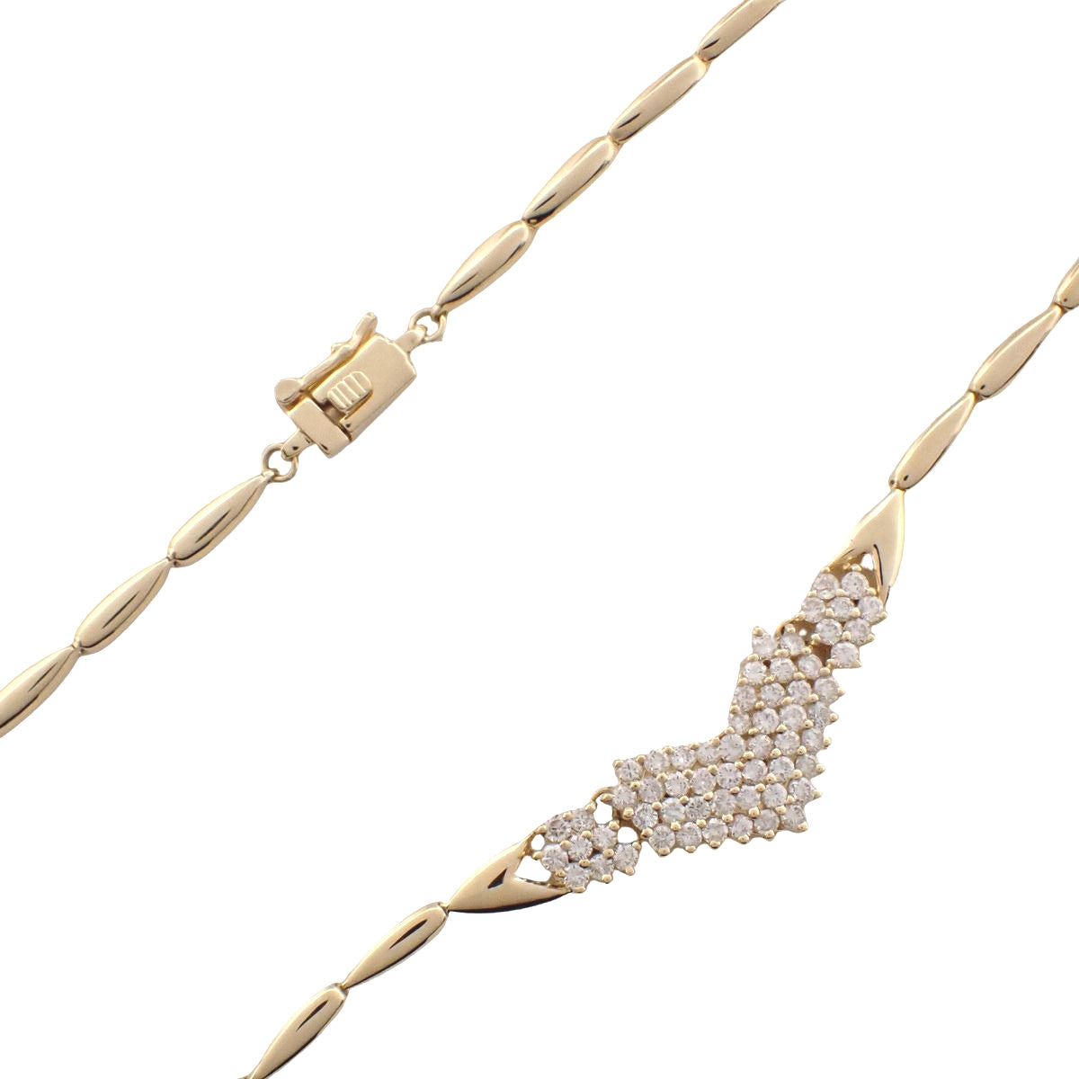 Diamond necklace D1.13 in 18K yellow gold