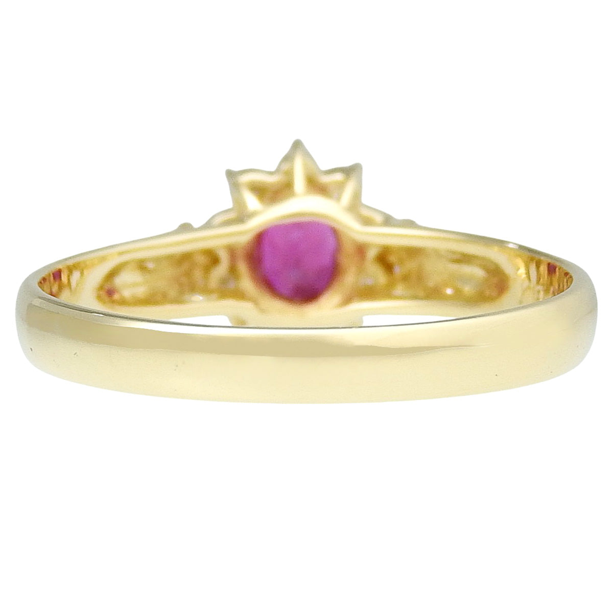 Ruby ring R0.28/D0.06 Yellow gold K18YG 2.0g