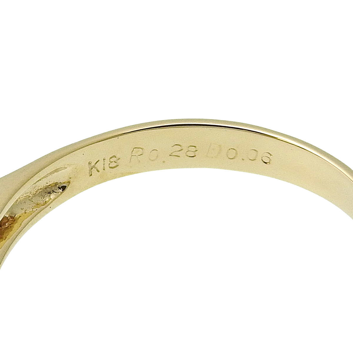 Ruby ring R0.28/D0.06 Yellow gold K18YG 2.0g