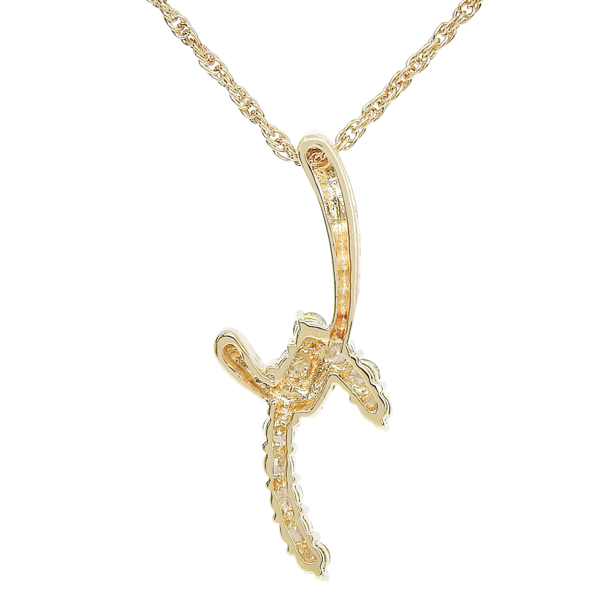 Diamond necklace D0.30 Yellow gold K18YG 3.8g
