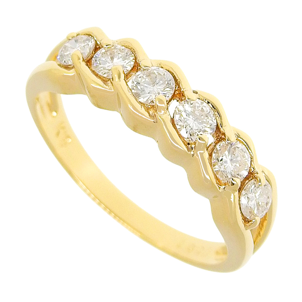 6PD ダイヤモンド リング D0.501 イエローゴールド K18YG 2.9g