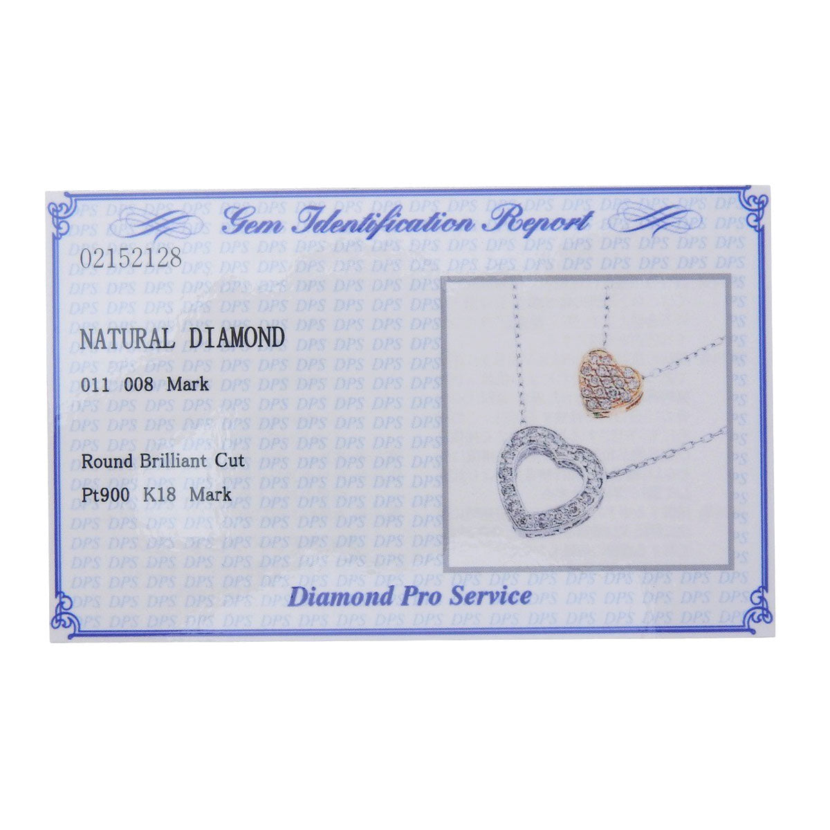 Double Heart Diamond Necklace D0.11,0.08 K18WG K18PG