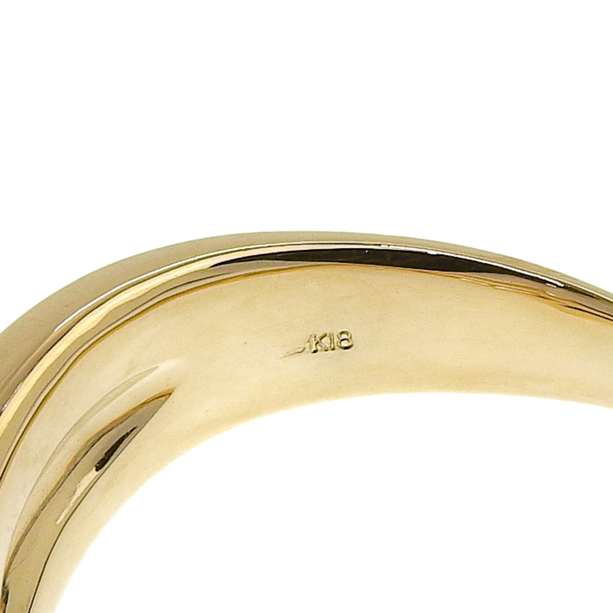 Diamond Line Ring D0.18 Yellow Gold K18YG 5.8g