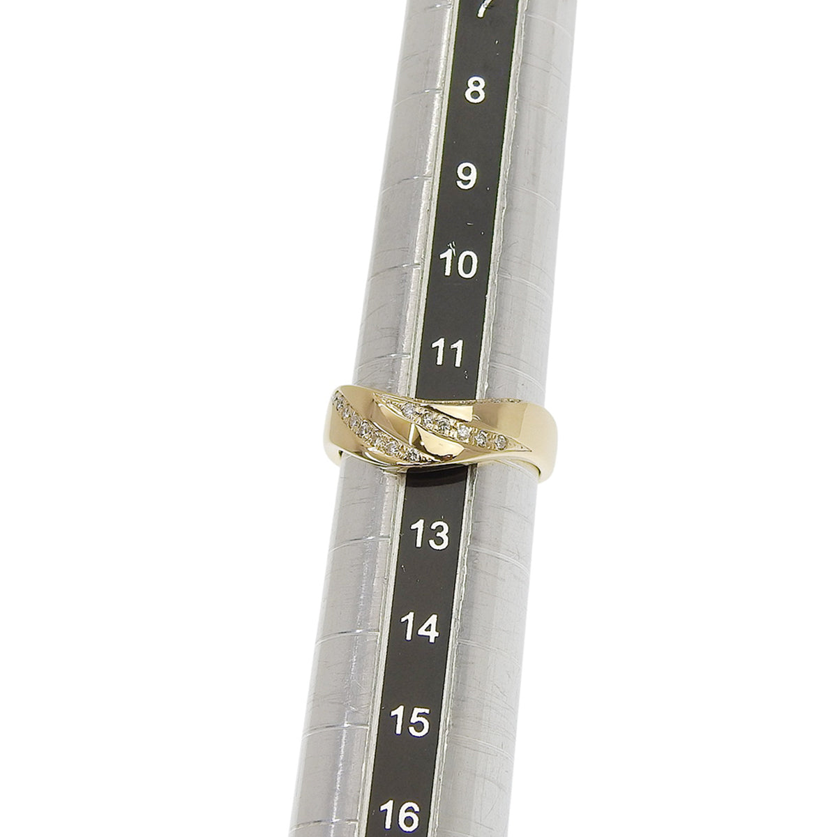 Diamond Line Ring D0.18 Yellow Gold K18YG 5.8g