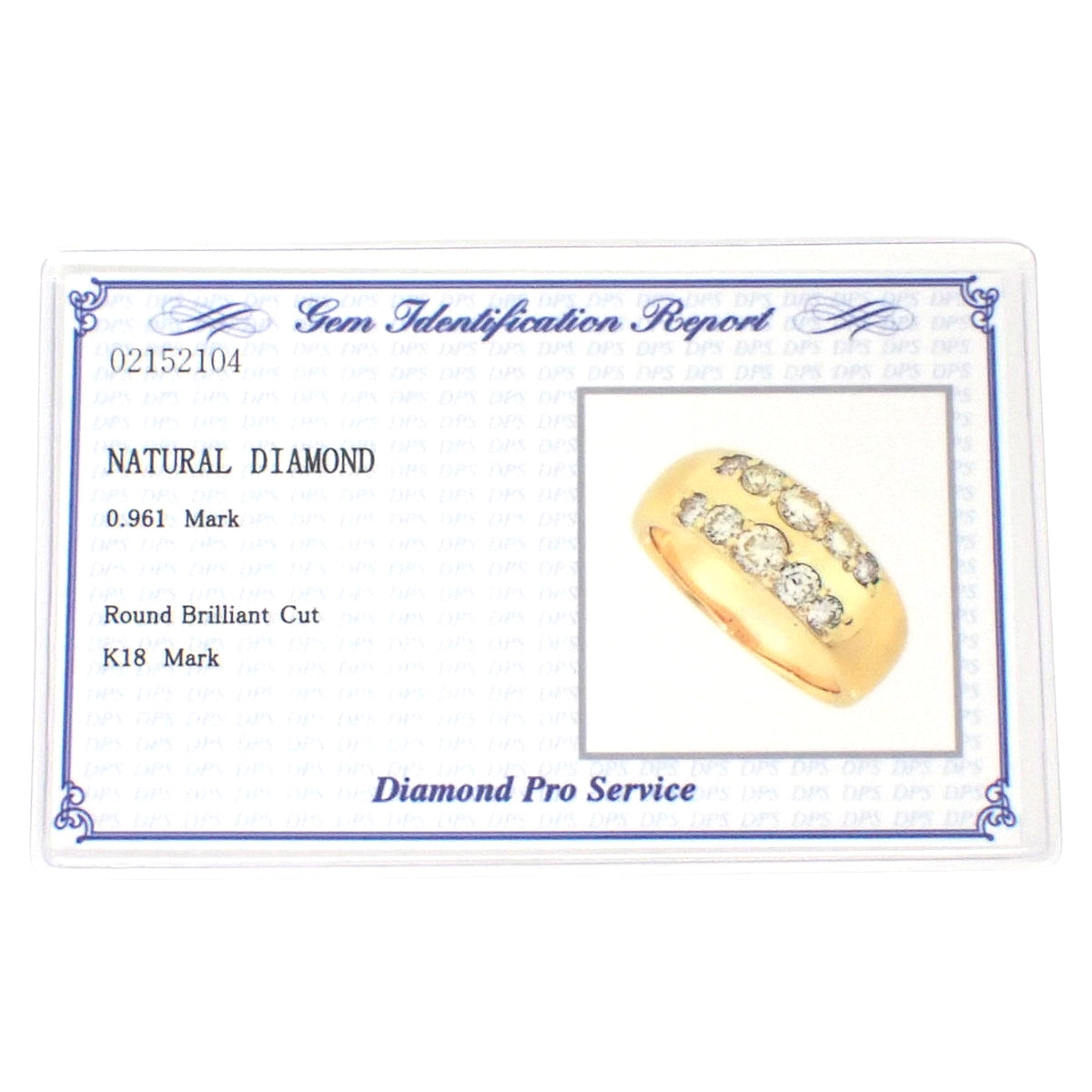 Diamond Ring D0.961 Yellow Gold K18YG Size 12(52) 10.0g
