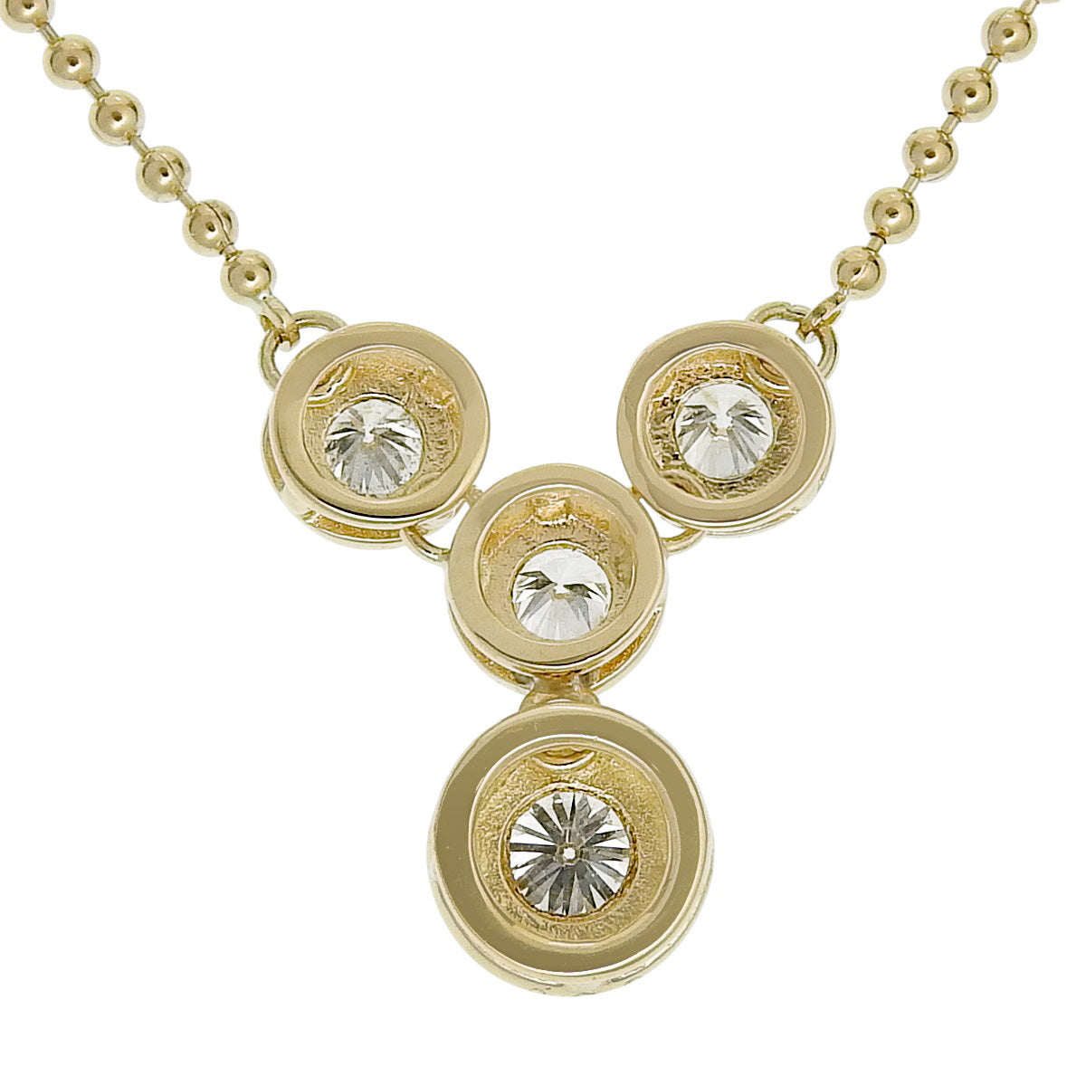 Diamond necklace D0.30 Yellow gold K18YG 3.8g
