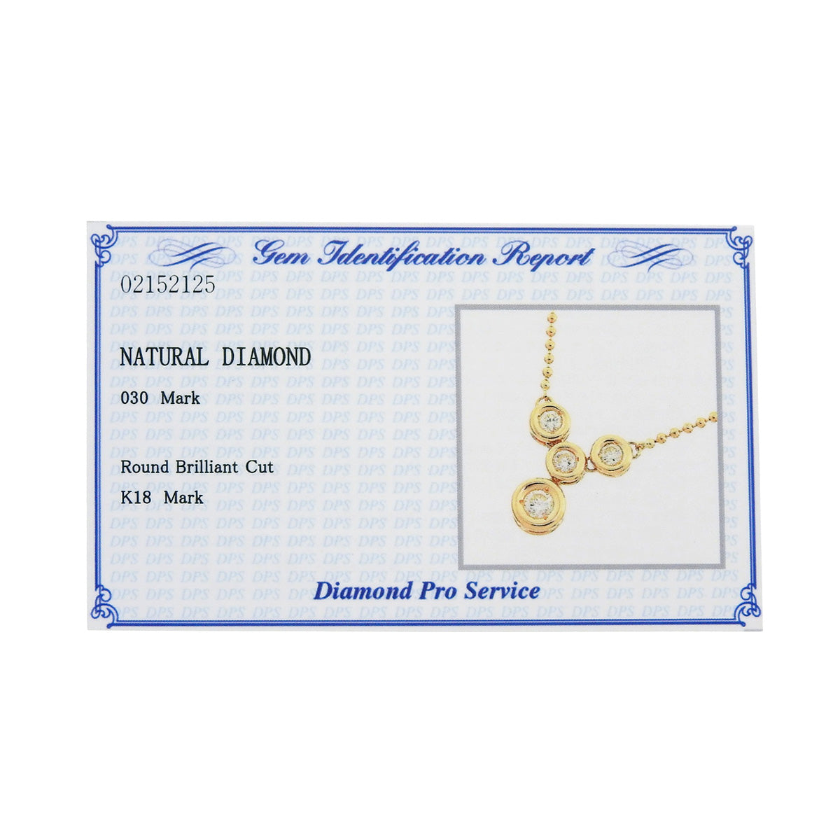 Diamond necklace D0.30 Yellow gold K18YG 3.8g