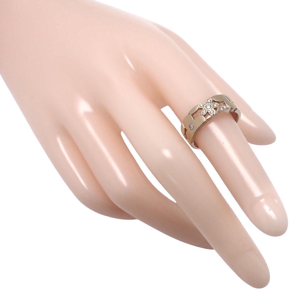 ダイヤモンド フラワーリング D0.18 ピンクゴールド K18PG 12(52)号 5.1g