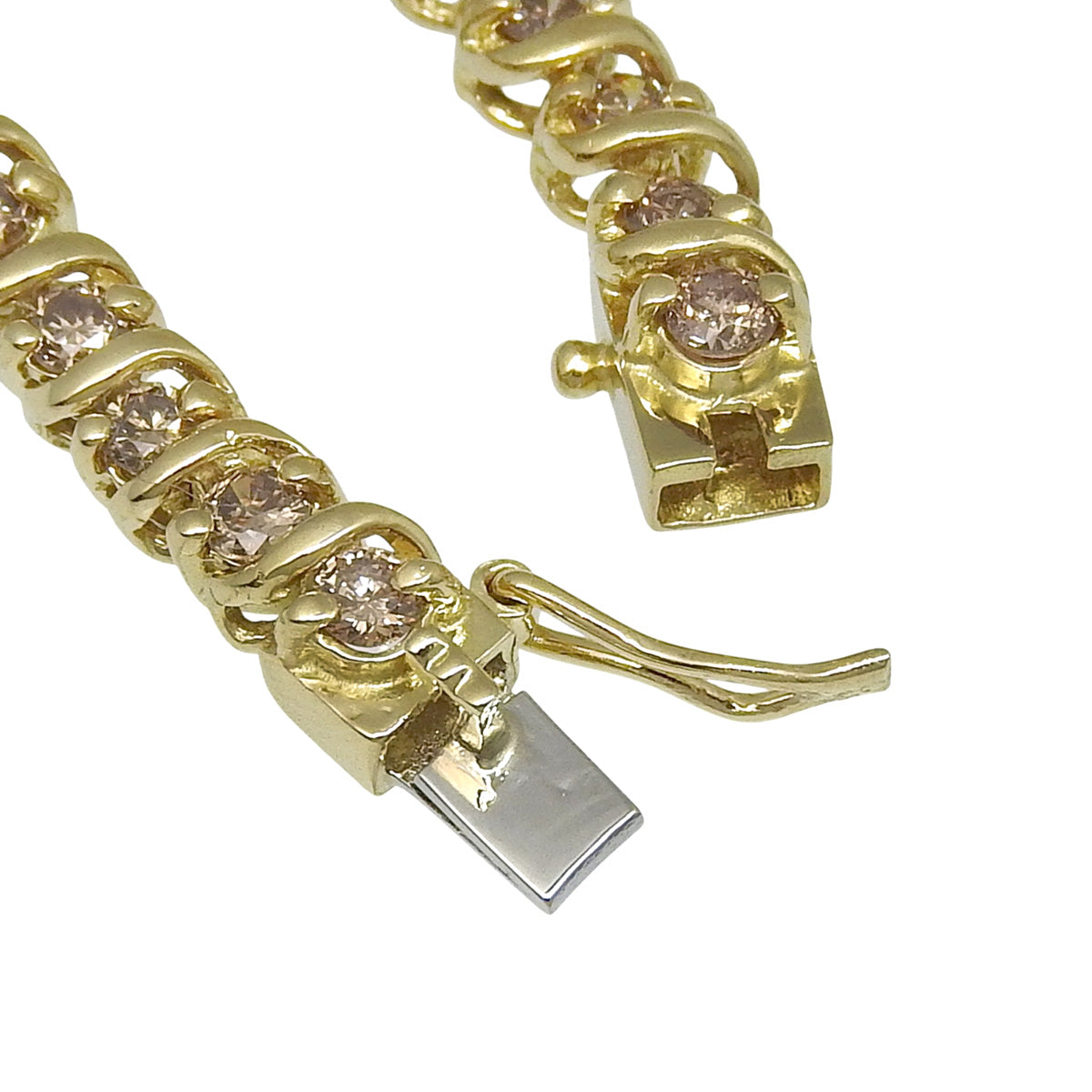 钻石网球手链 D2.00 18K黄金 K18YG 10.4克