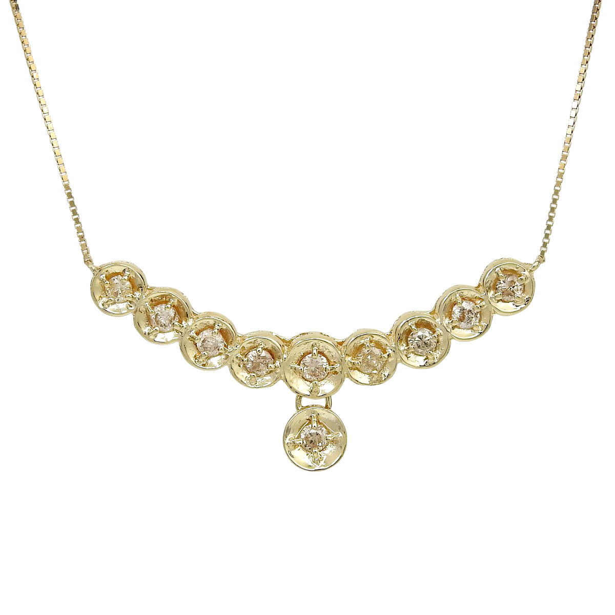 10颗钻石项链,D0.50,18K黄金,4.1克