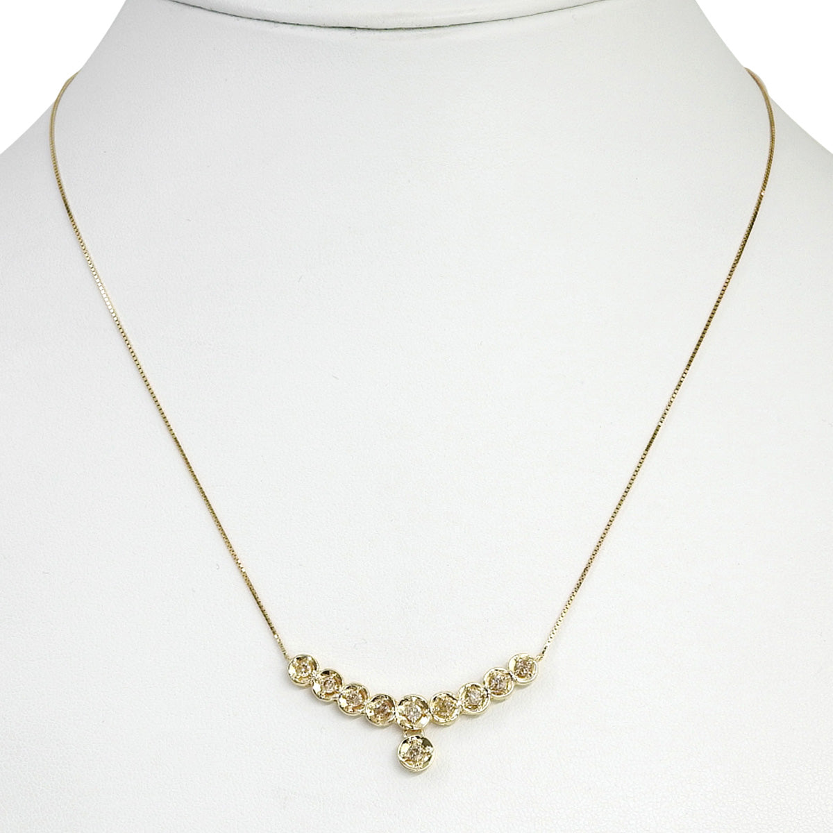10PD Diamond Necklace D0.50 Yellow Gold K18YG 4.1g