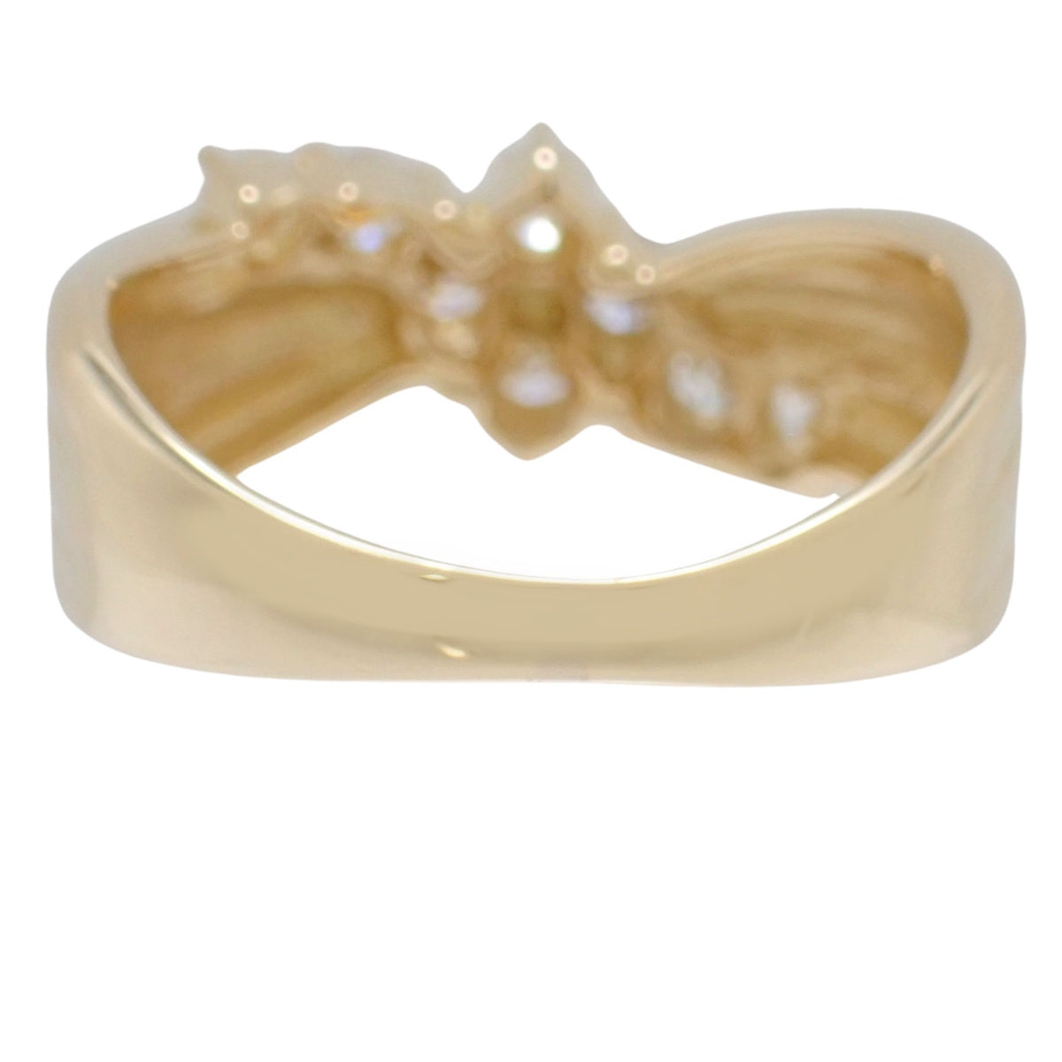 Diamond Flower Motif Ring D0.500 Yellow Gold K18YG Size 10 (US 5) 3.9g
