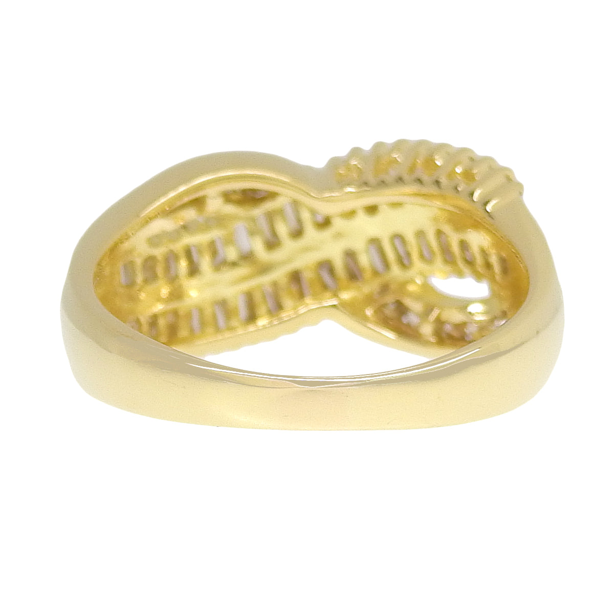 Baguette-cut diamond ring, D1.00, 18K yellow gold, 5.2g